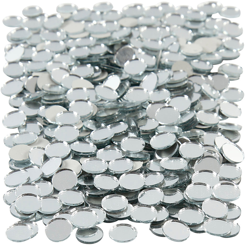 Mosaicos de espejo Creativ Company, redondos, d 10 mm, espesor 2 mm, 500 piezas 1 caja