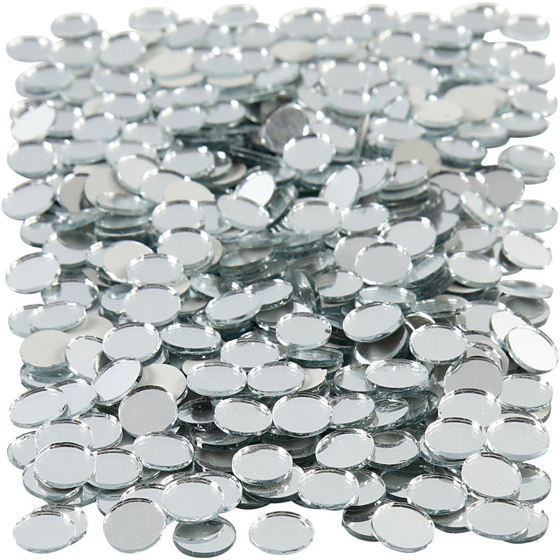 Creative Company Mirror Mosaic Tiles, Round, D 10 mm, Dikte 2 mm, 500 Piece 1 Box