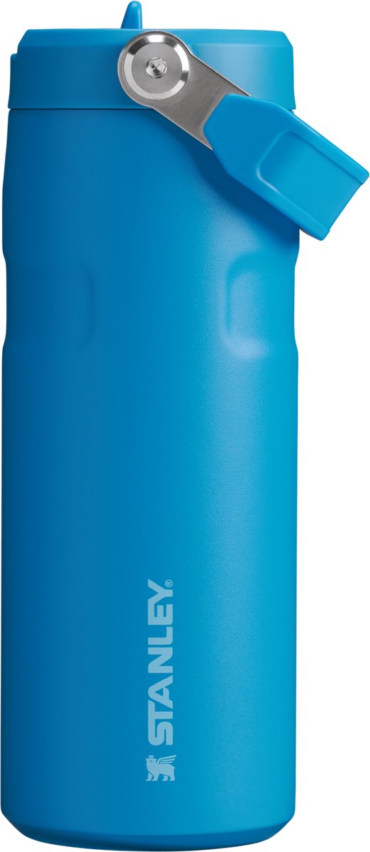 Borraccia Stanley Flip Straw 2.0 con cannuccia da 0,47 l - 10 ore a freddo - 2 giorni a freddo con ghiaccio - borraccia in acciaio inossidabile - senza BPA - a prova di perdite - lavabile in lavastoviglie - azzurro