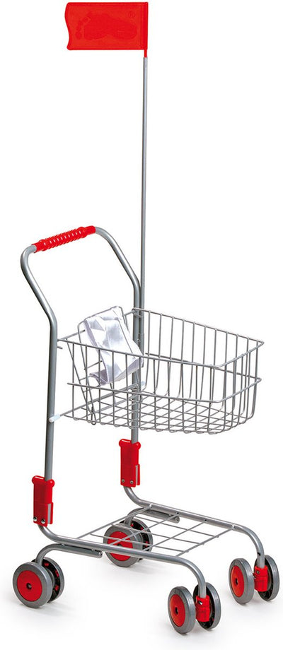 Carrello per la spesa con sedile e bandiera per bambole