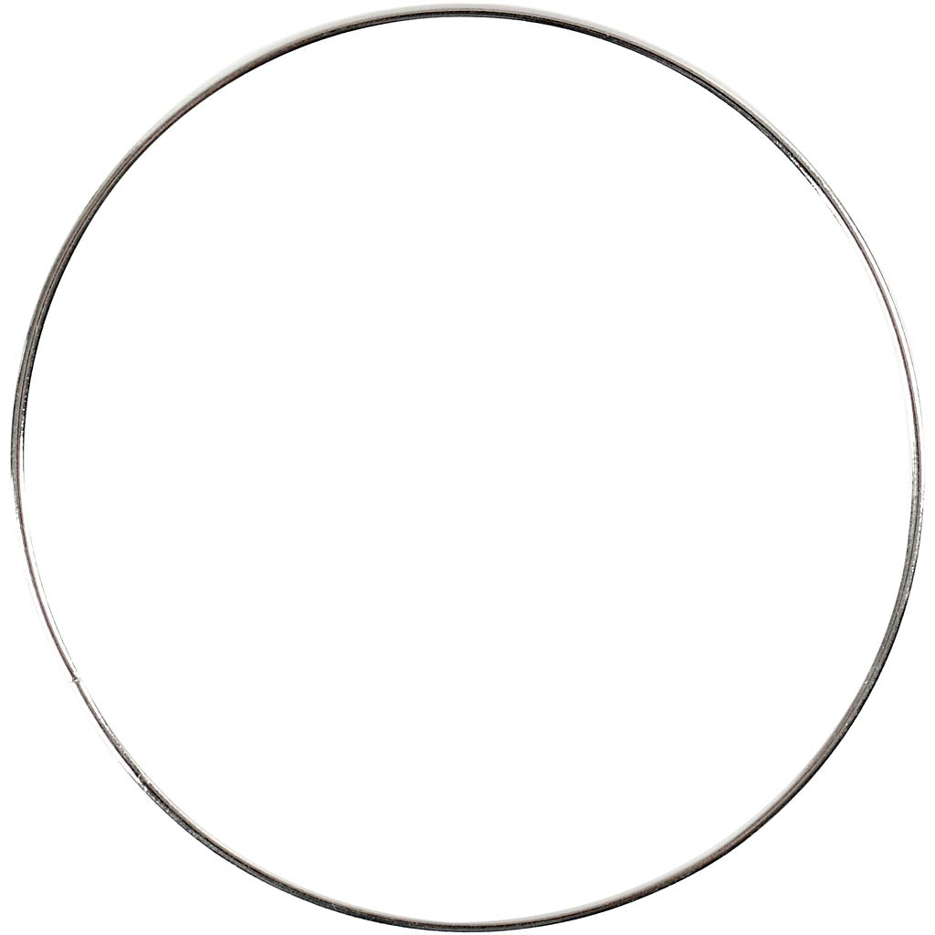 Creativ company metal wire ring, d 7 cm, thickness 1.5 mm, silver, 10 pieces 1 box