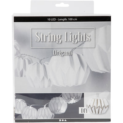 Creativ company Catena luminosa a LED con paralumi, rotonda, h: 55 mm, l: 100 cm, p 75 mm, bianco, 1 pezzo