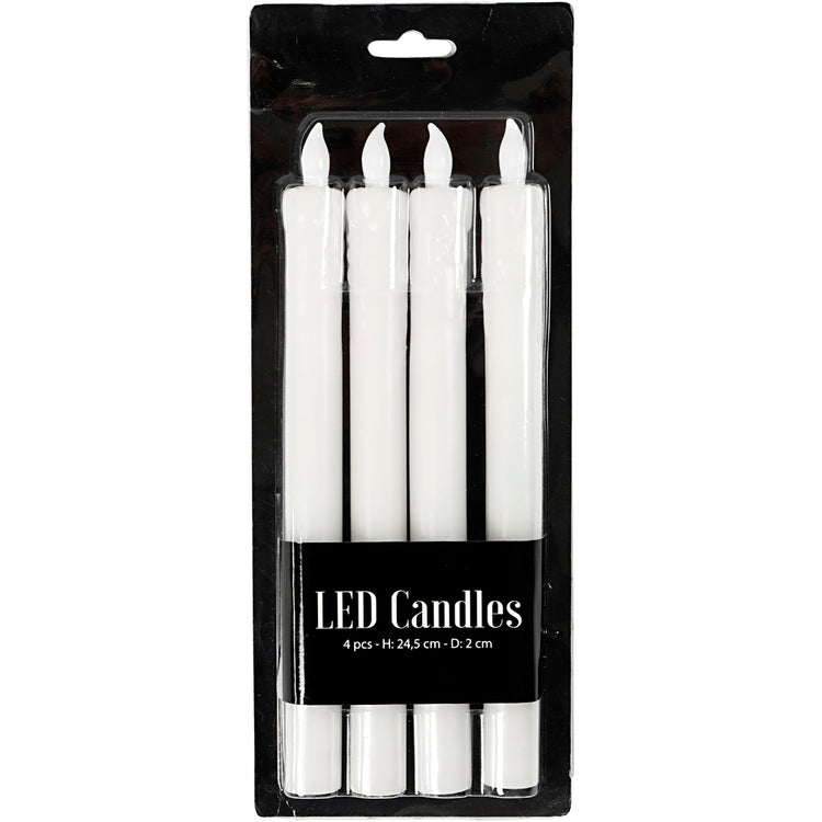 Candele LED Creative Company, h: 24,5 cm, d 20 mm, 4 pezzi 1 scatola