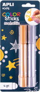 Apli Kids Paint Sticks Metallic Gold e Silver 6 pezzi – Colori creativi per bambini.