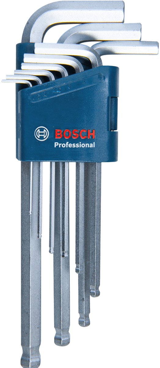 Set di chiavi esagonali Bosch Professional da 9 pezzi. Dimensioni, lunghezza: 21 cm