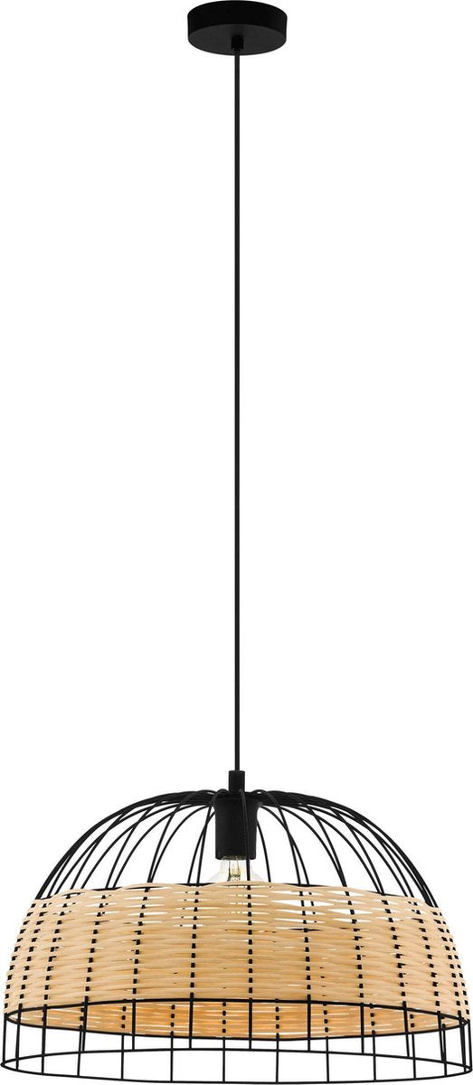 Eglo anwick - hanglamp - e27 - ø 50 cm - zwart rotan