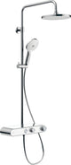 Scaffale per sistema doccia a pioggia Duravit 1050 – termostatico – 3 tipi di getto – con ripiano – bianco cromato lucido