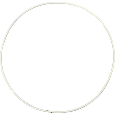Creativ company anillo de alambre metálico, d 20 cm, espesor 3 mm, blanco, 5 piezas 1 caja