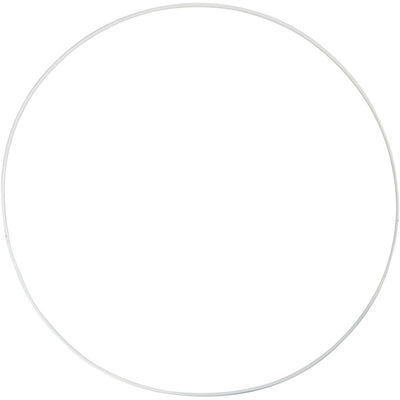 Creativ company anillo de alambre metálico, d 30 cm, espesor 3 mm, blanco, 5 piezas 1 caja
