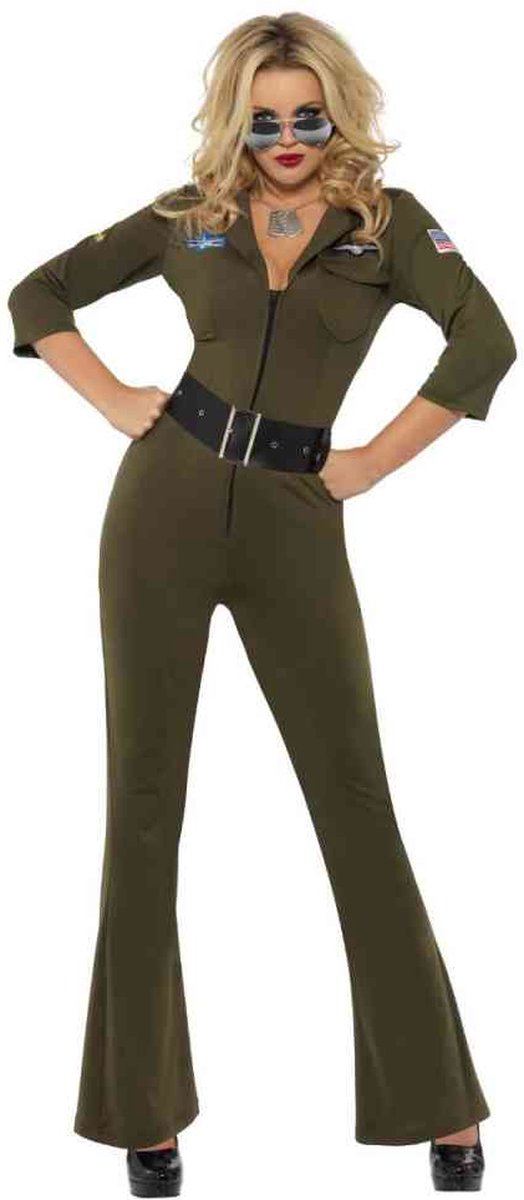 Vegaoo Disfraz de piloto Hottie Top Gun™ para mujer - Disfraz - Mediano