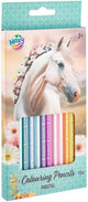 Merkloos sans marque horse collection - kleurpotloden - pastel - 12 stuks