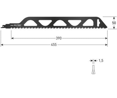 Hoja de sierra de sable Rotec rc820 hm 455mm (1ud)