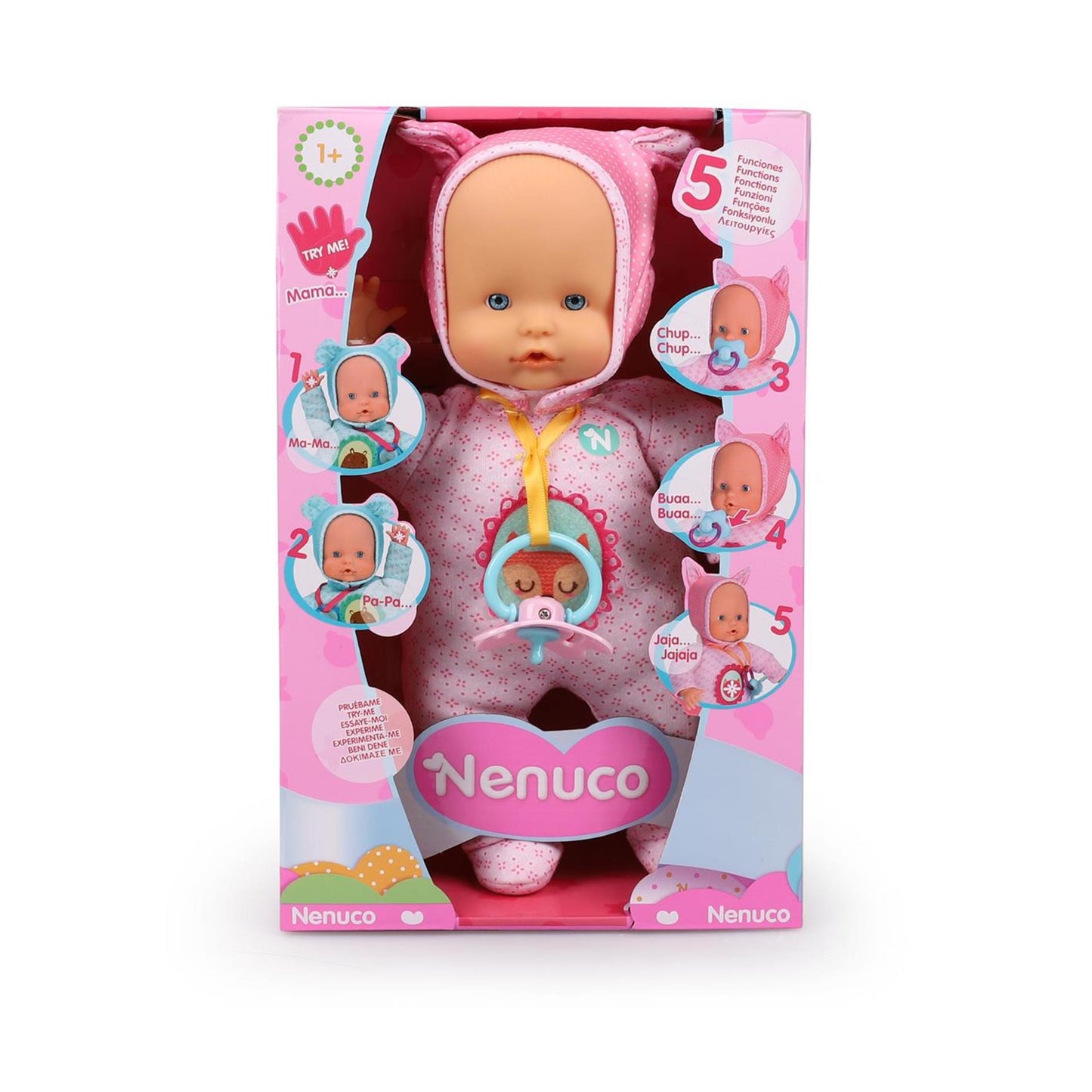 Muñeca nenuco con 5 funciones y pezón