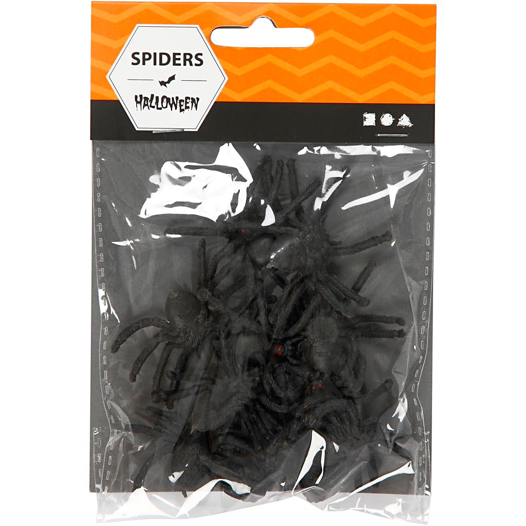 Creativ company spiders, size 4 cm, 10 pieces, 1 box