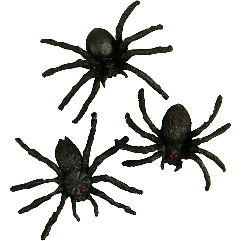 Creativ company spiders, size 4 cm, 60 pieces, 1 box