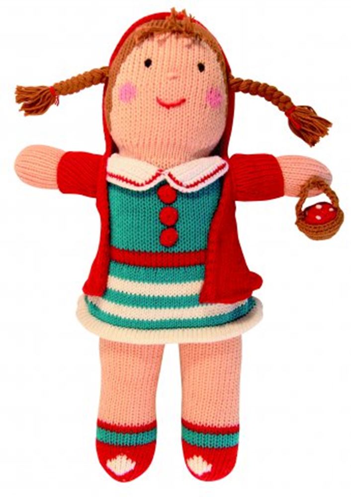 Peluche muñeca de punto Caperucita Roja 36 cm