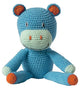 Peluche ippopotamo blu realizzato all'uncinetto. 3+