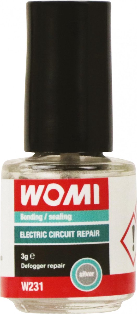Womi electro pegamento w231 - 3 g de plata - pegamento conductor de reparación - curado rápido - conexión eléctrica confiable