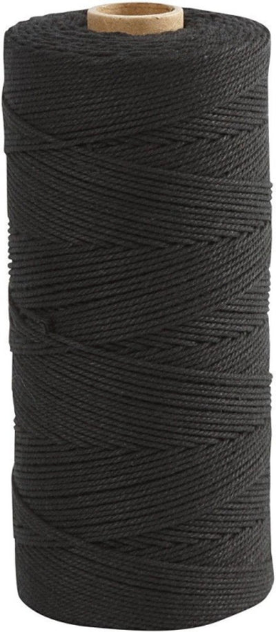 Creativ Company Macramé Cord, L: 315 m, espesor 1 mm, calidad delgada 12 12, negro, 220 g 1 bola
