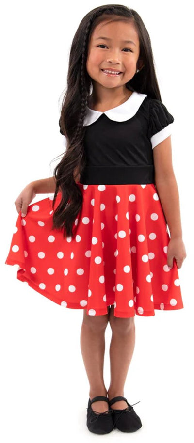 Little adventures - retro polka dot twirl dress – size m (98-104)
