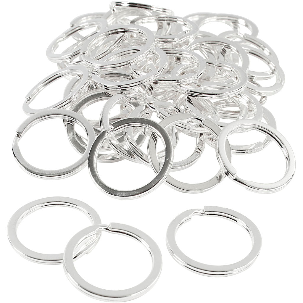 Llavero Creativ Company, d 28 mm, plateado, 50 piezas 1 caja