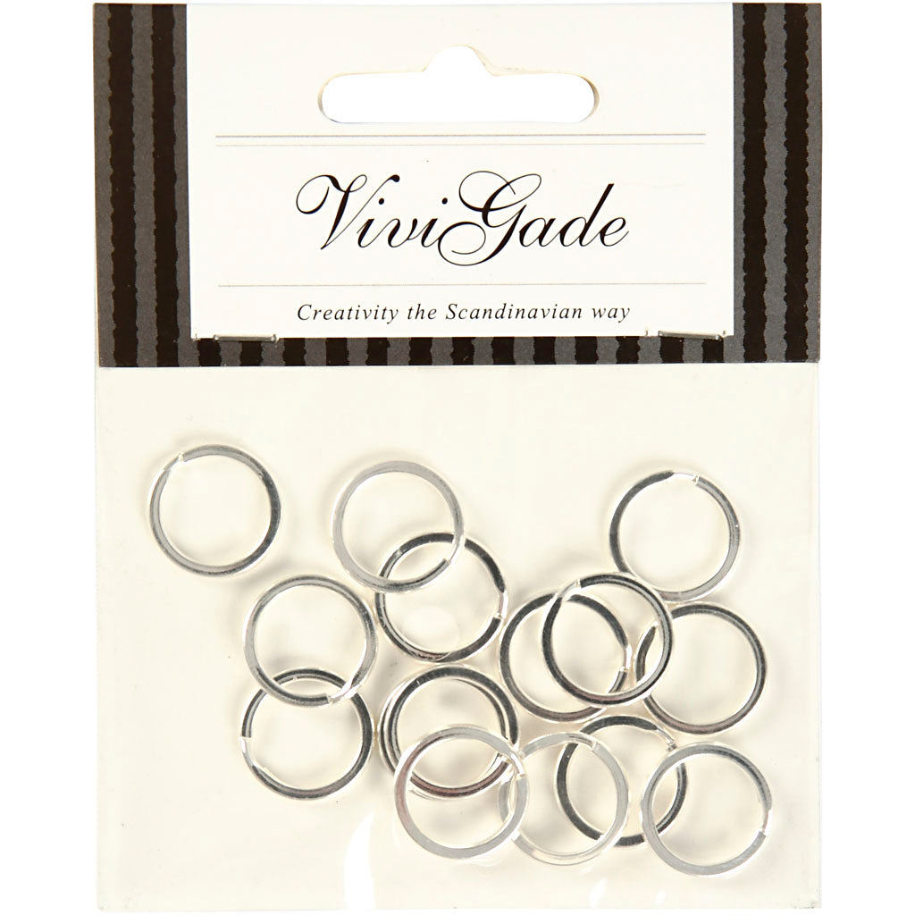 Anillo partido Vivi Gade, d 15 mm, plateado, 15 piezas 1 caja