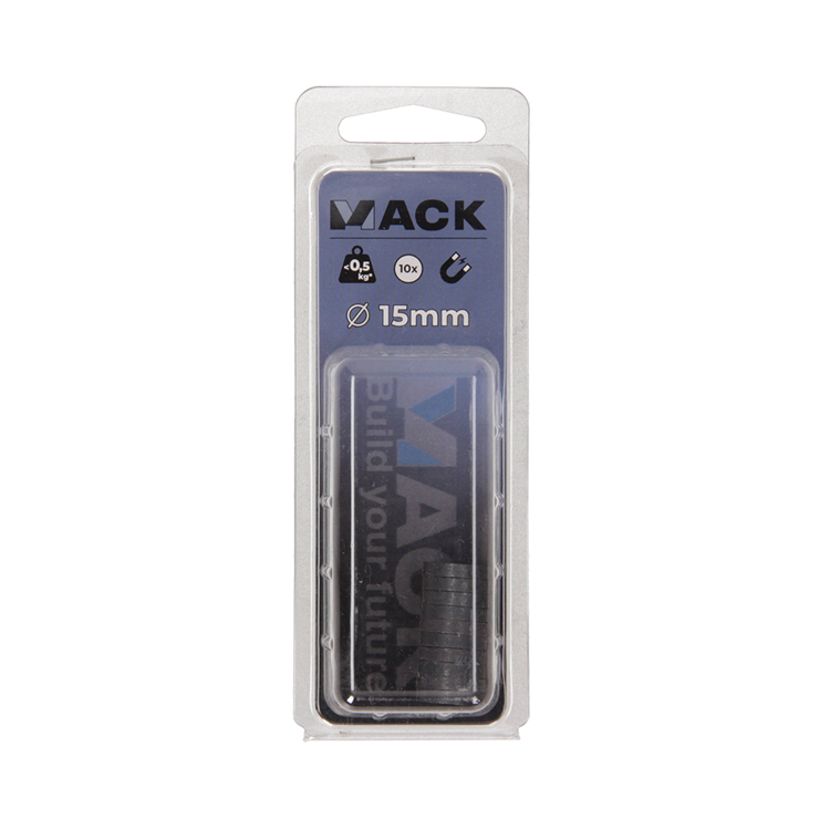 Mack 1076873 - imanes de disco de ferrita 15 mm - negro 10 piezas | 4 piezas