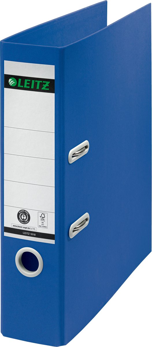 Leitz 180° recycle ordner a4 - rugbreedte van 80mm - 100% gerecycled karton - blauw