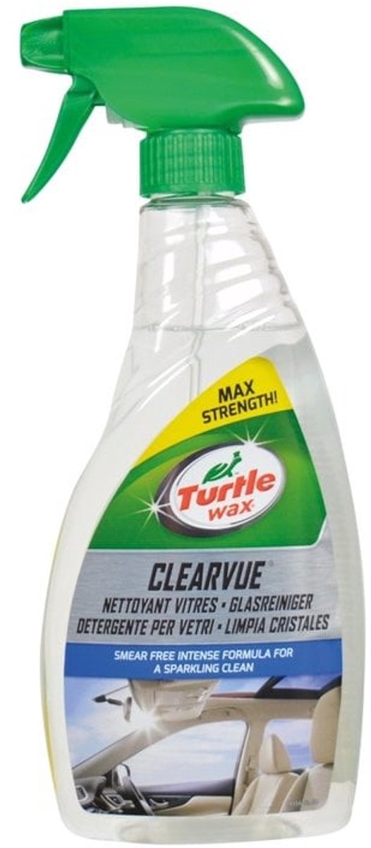 Limpiacristales Turtle Wax gl clearvue - para espejos de cristal - máximo poder de limpieza - proporciona una limpieza sin rayas - elimina manchas de tabaco, huellas dactilares y suciedad - para interior, exterior - 500ml