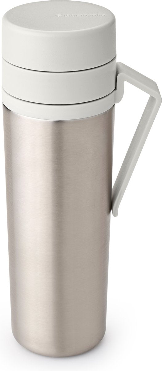 Brabantia make take thermos - tazza da caffè da asporto - 500 ml - grigio chiaro