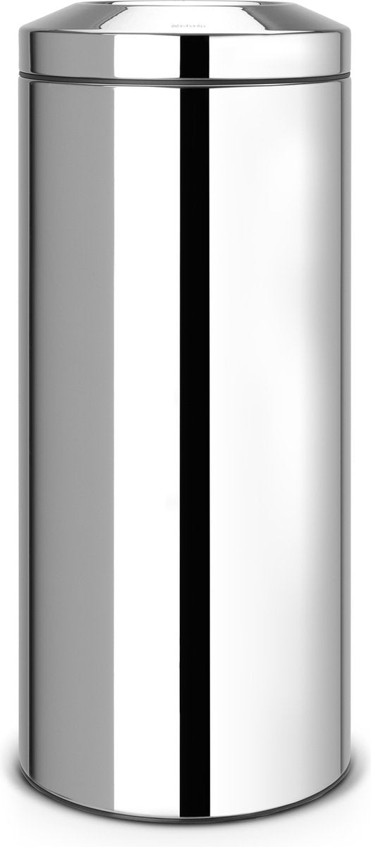 Brabantia prullenbak met vlamdover - 30 liter - brilliant steel