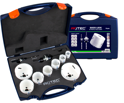 Set seghe a tazza Rotec per elettricista Quick Lock bim-co 10 pezzi