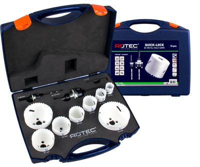 Rotec juego de sierras perforadoras electricista cierre rápido bim-co 10 piezas