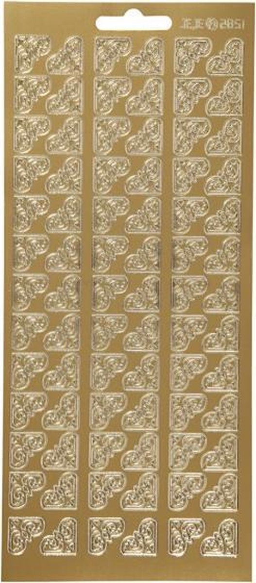 Adesivi aziendali Creativ, angoli, foglio 10x23 cm, oro, 1 foglio