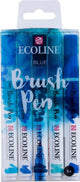 Ecoline brush pen set blauw | 5 kleuren