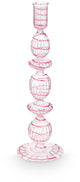 Pip studio - kandelaar - woonaccessoires - roze kaarsenhouder - glas swirl - 28cm