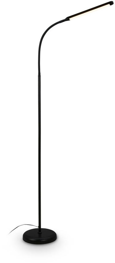 B.k.licht briloner mura – lampada da terra LED – dimmerabile – 6w – 600lm – controllo touch – lampada da scrivania girevole – nera – lampada da lettura moderna