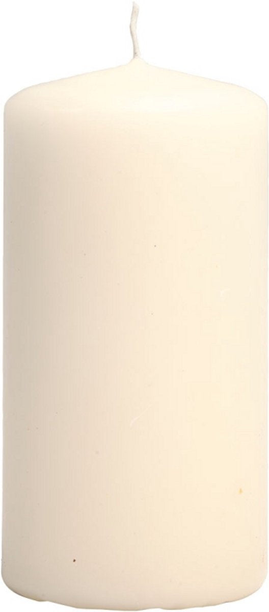 Candele aziendali Creativ, h: 100 mm, d 50 mm, bianco sporco, 6 pezzi 1 scatola