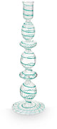 Pip studio - candelabro - accesorios para el hogar - candelabro azul claro - remolino de vidrio - 28cm