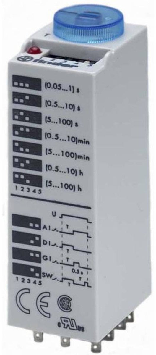 Finder 85.03.0.125.0000 85.03.0.125.0000 relé de tiempo 125 v dc ac 1 pieza(s) duración: 0,05 - 360000 s 3x contacto inversor