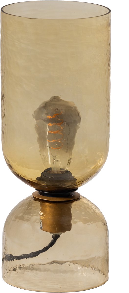 Woood gigi tafellamp gehamerd glas 38xø15 cm - naturel