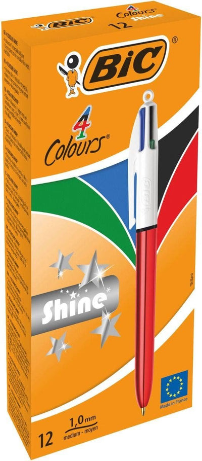 Bolígrafo Bic brillo plata 12 piezas