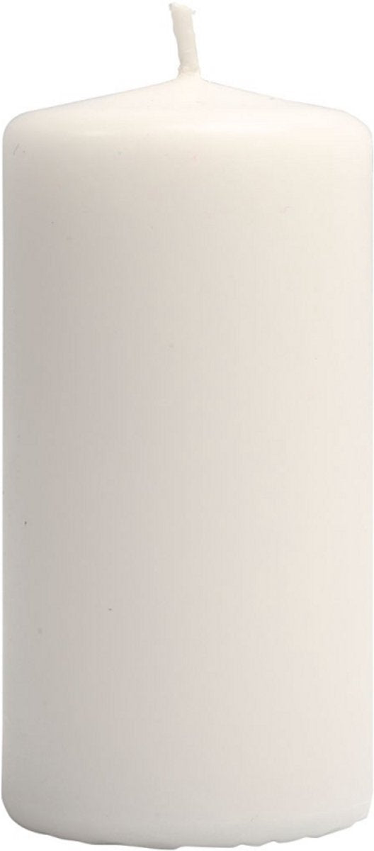 Creativ company candles, h: 100 mm, d 50 mm, white, 6 pieces 1 box