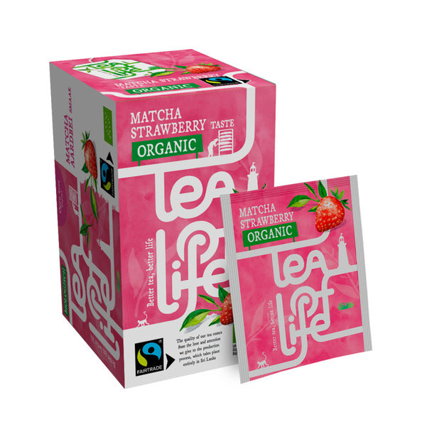 Tè della vita matcha biologico equo e solidale alla fragola (25x 1,5 gr)