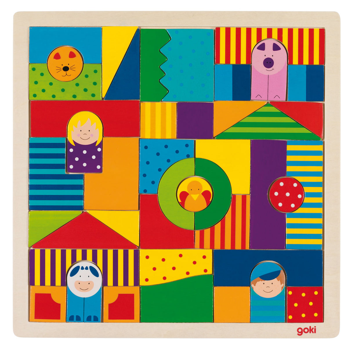 Goki houten boerderij puzzel, 43dlg.