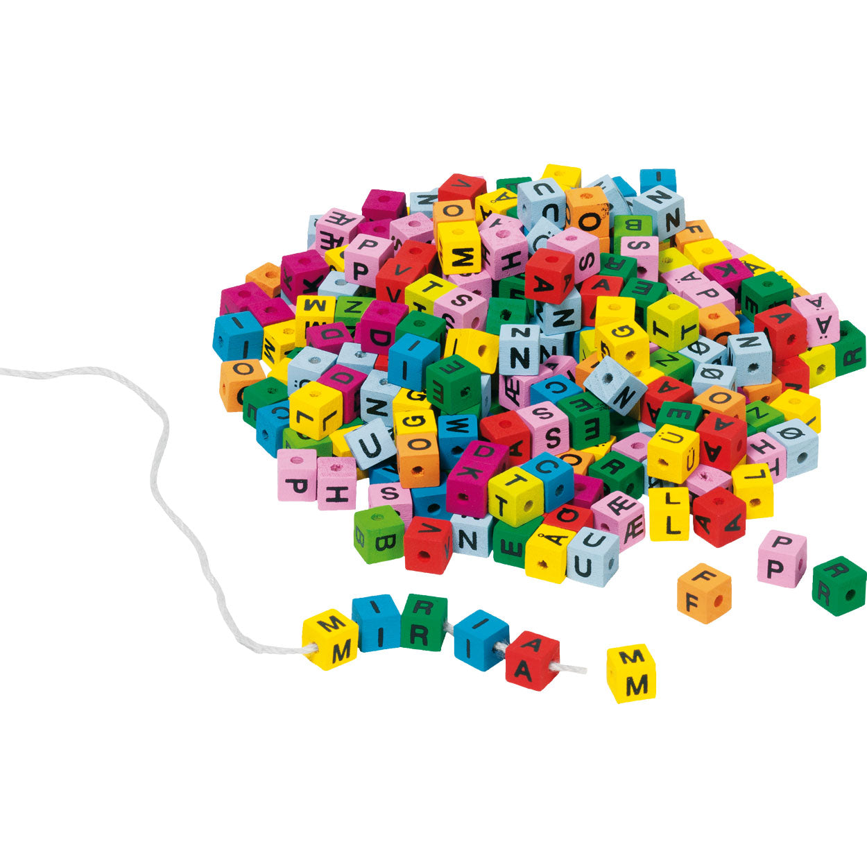 Goki Wooden Letter Beads Color, 300st.