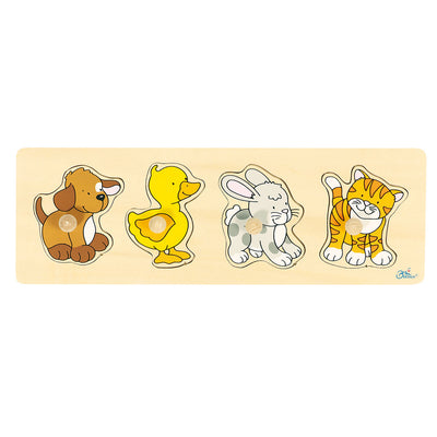 Goki Wooden Nick Puzzle Dog Duck Rabbit Poes