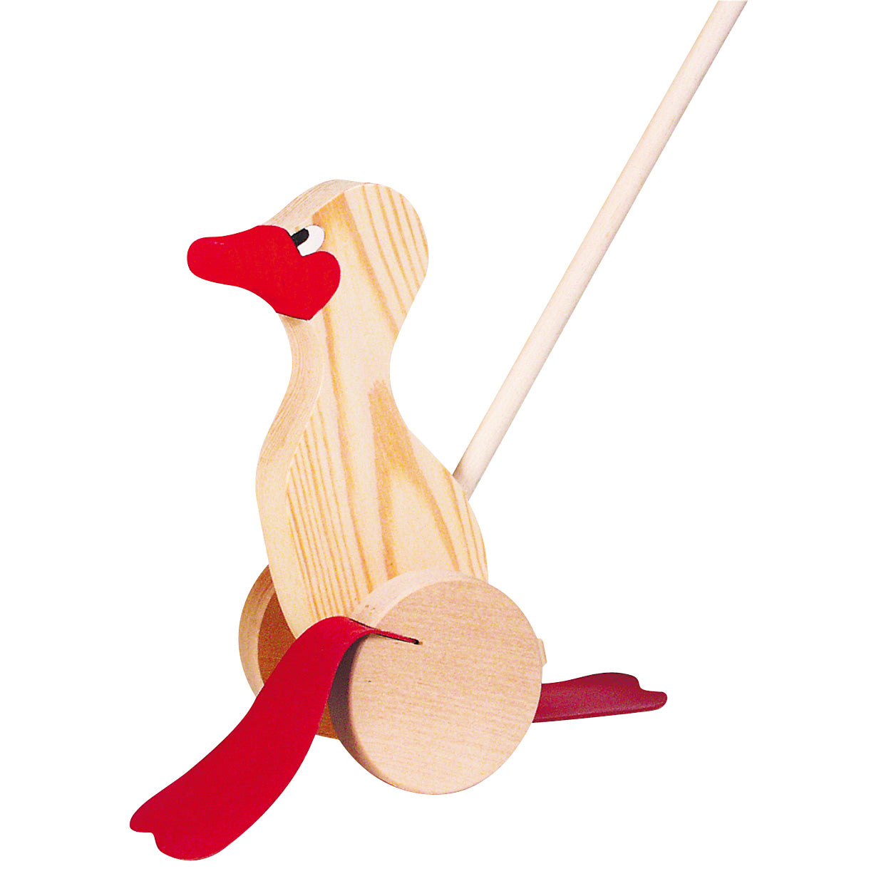 Goki Wooden Push Figura Duck Natural