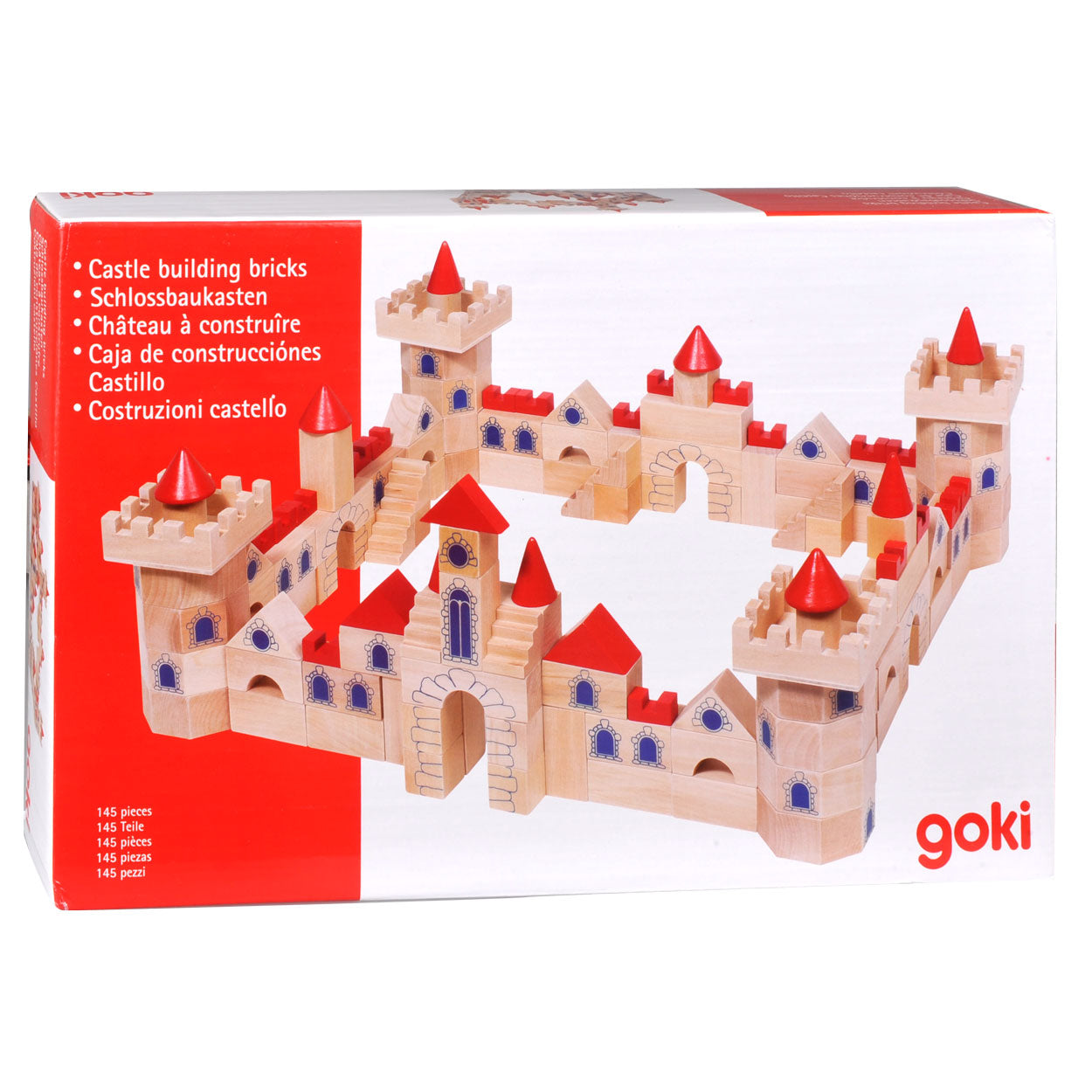 Goki Wooden Building Blocks Castle, 145dlg.