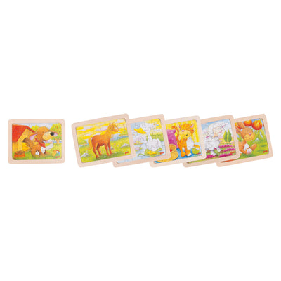 Goki Wooden Puzzles Animals, set di 6